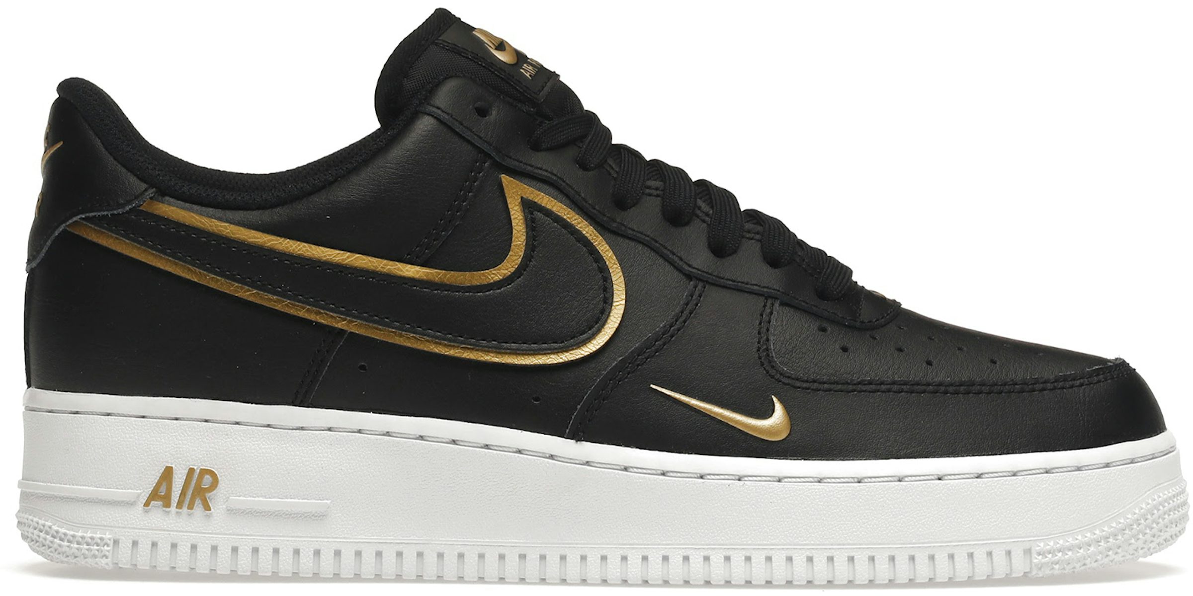 Size 9.5 - Nike Air Force 1 Black Metallic Gold for sale online
