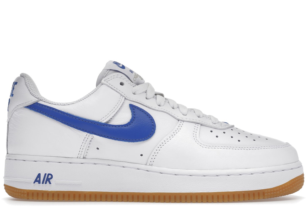 Pre-owned Nike Air Force 1 '07 Low Color Of The Month Varsity Royal Gum In White/varsity Royal/gum Yellow