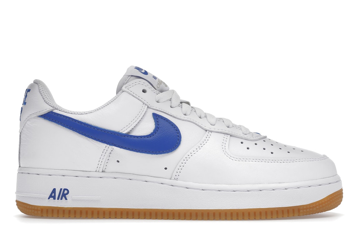 Pre-owned Nike Air Force 1 '07 Low Color Of The Month Varsity Royal Gum In White/varsity Royal/gum Yellow