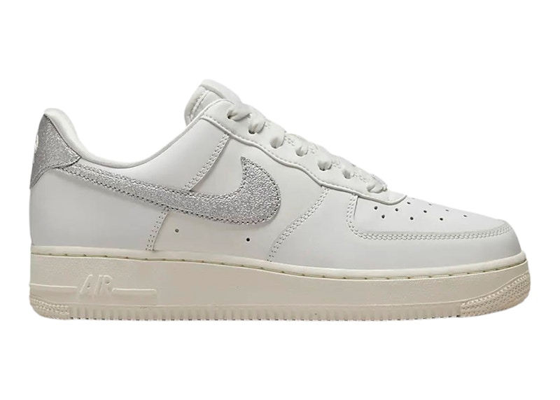 nike air force 1 white metallic silver