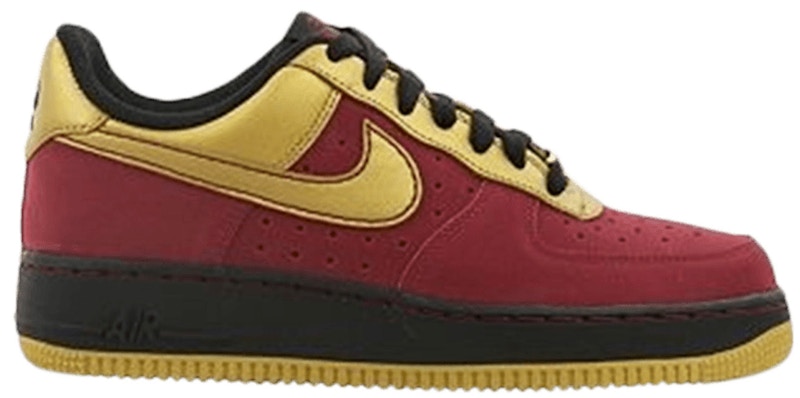 Nike air force 1 hotsell red gold