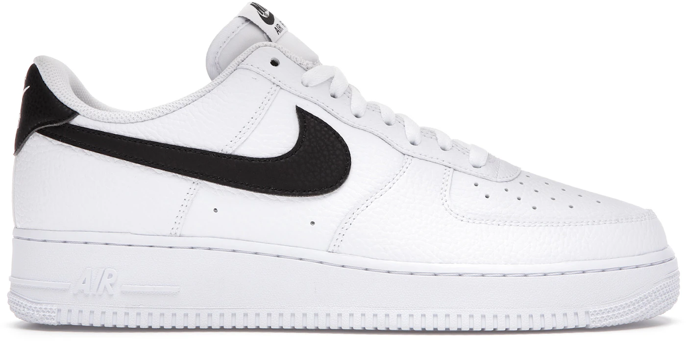 Nike Air Force 1 Low '07 White Black Pebbled Leather Men's