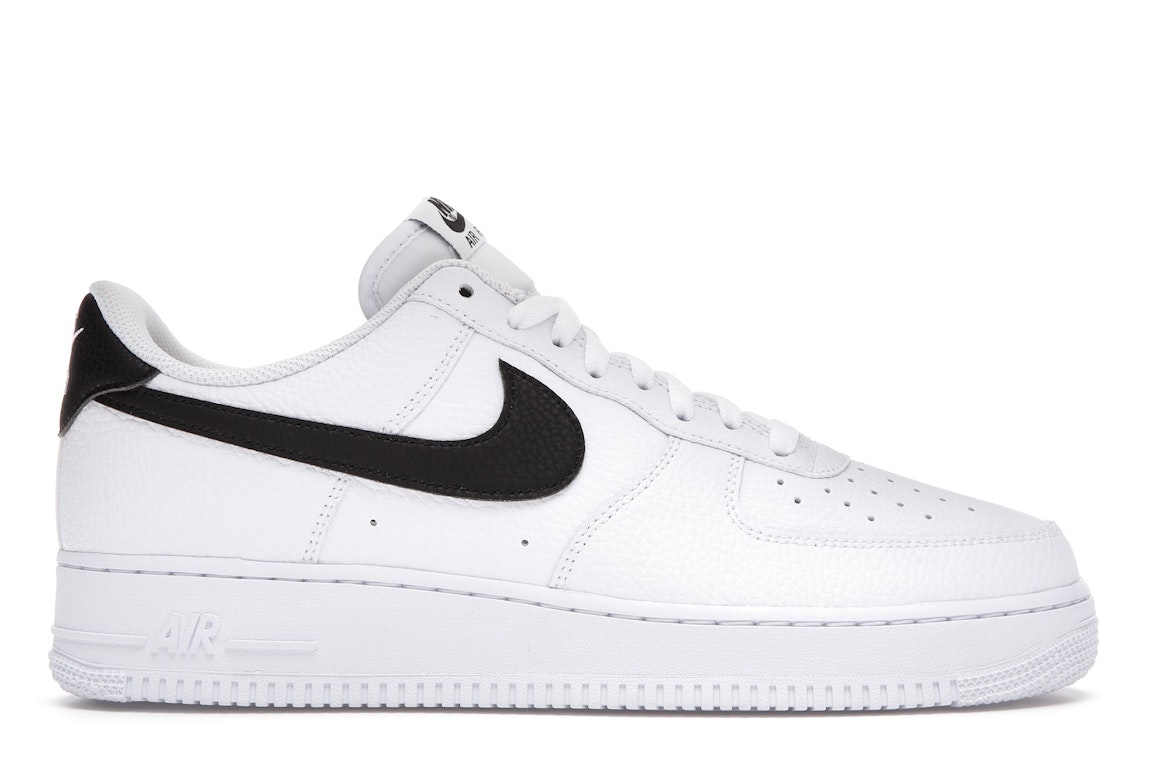 Pre-owned Nike Air Force 1 Low '07 White Black Pebbled Leather In White/black