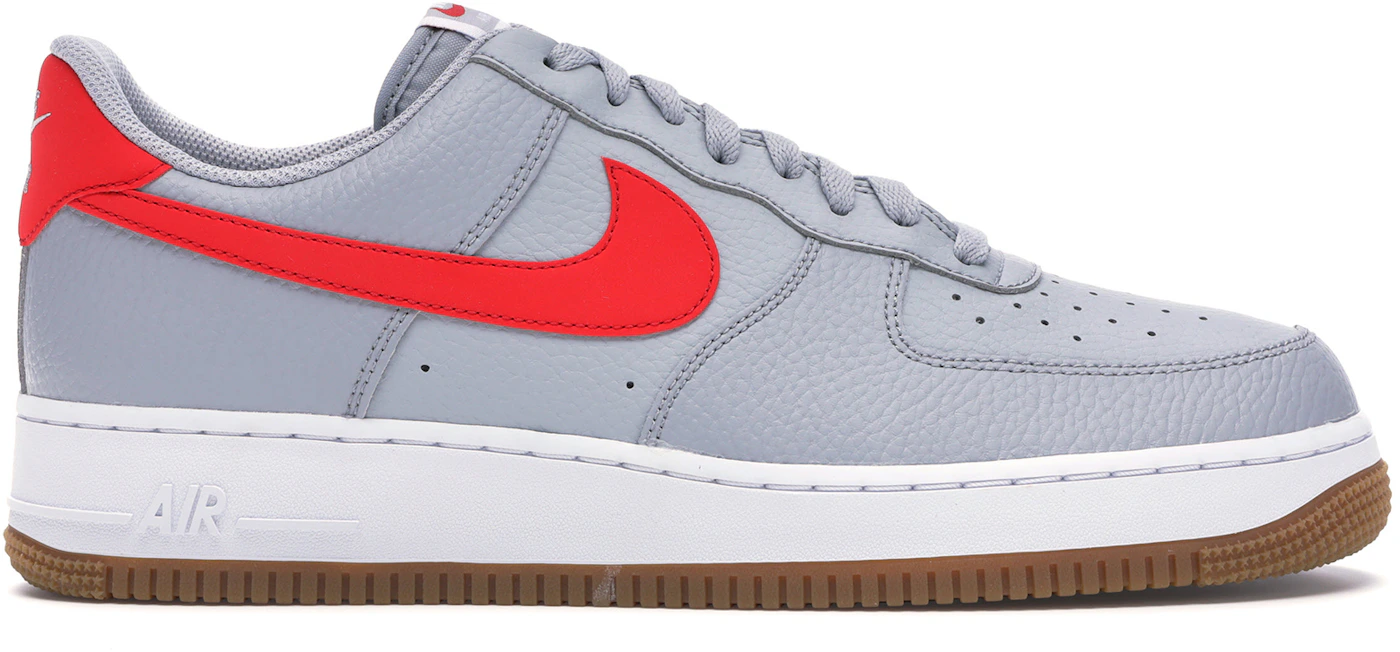 Nike Mens Air Force 1 - Grey-red-white -Size - 8