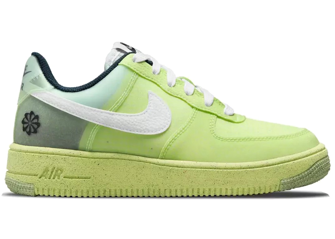 Pre-owned Nike Air Force 1 Crater Low Light Lemon Twist (gs) In Lemon Twist/white/armory Navy