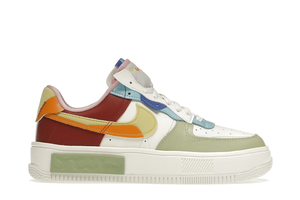 Pre-owned Nike Air Force 1 Fontanka Sail Multi (women's) In Sail/sunset-pomegranate-saturn Gold