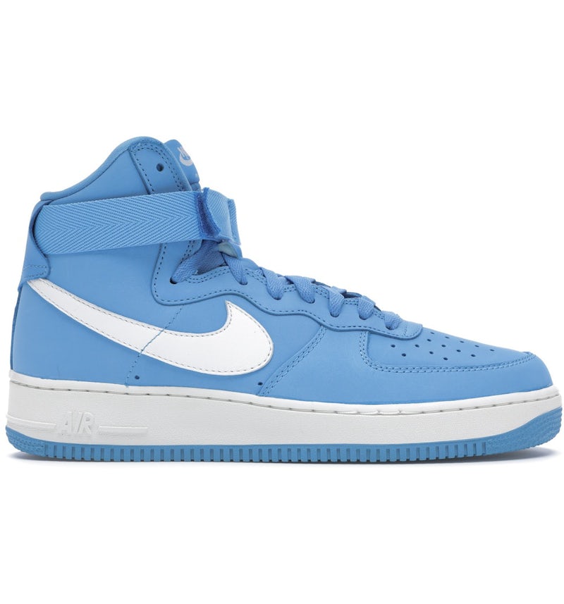 Nike air force 1 high top blue and white sales