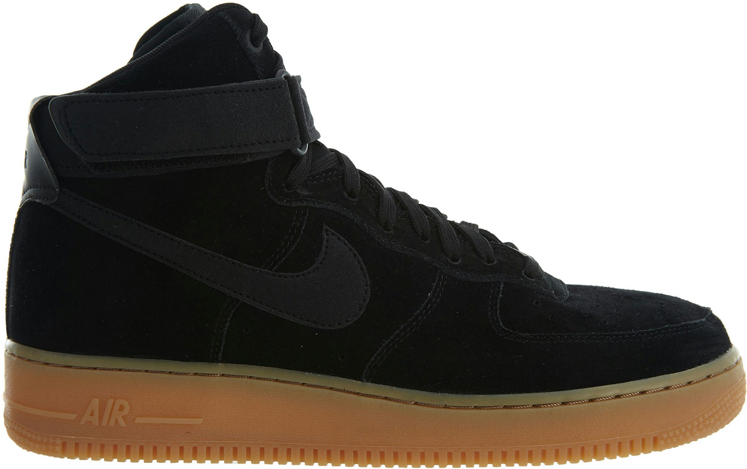 Nike Air Force 1 Black & Yellow Suede Hot Flame Sneakers 