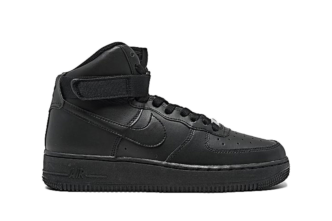 Pre-owned Nike Air Force 1 High Le Triple Black (gs) In Black/black/black
