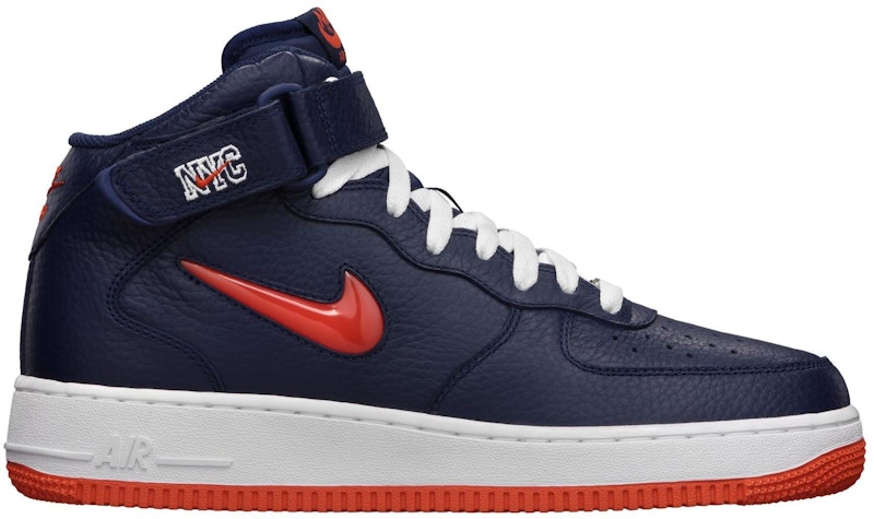 Nike Air Force 1 Mid QS Jewel NYC White Midnight Navy Men's