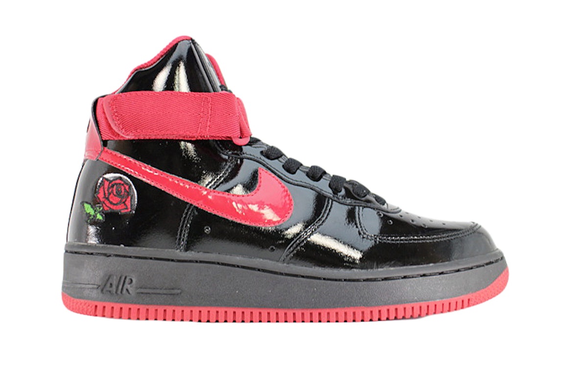 Pre-owned Nike Air Force 1 High Rose Garden (2002) In Black/varsity Red
