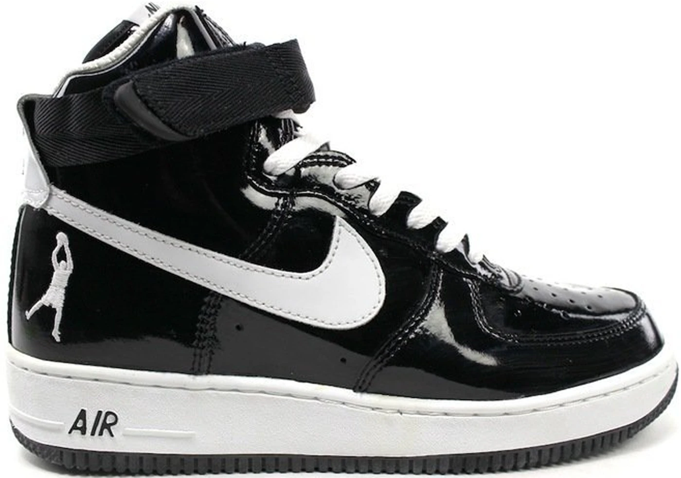 Nike + Off-white Air Force 1 Embroidered Patent-leather High-top Sneakers  in Black