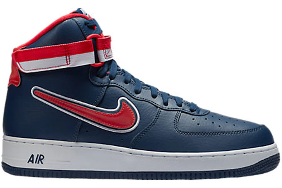 Nike air force 1 hot sale red white and navy blue