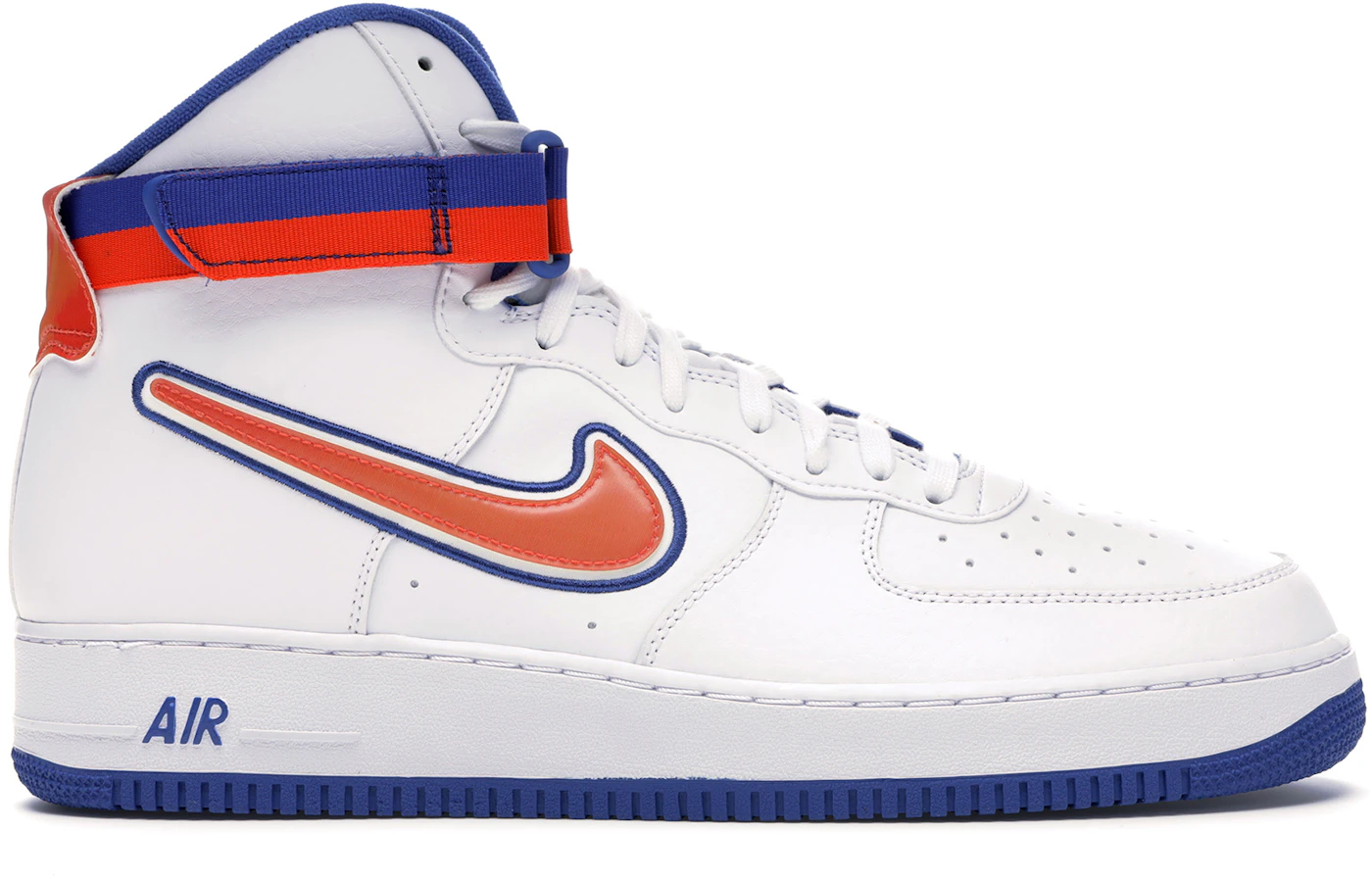 Nike Boys Air Force 1 LV8 WCRD - Basketball Shoes White/Orange/Blue Size 12.0