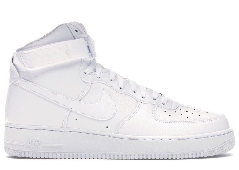 high top all white air force ones