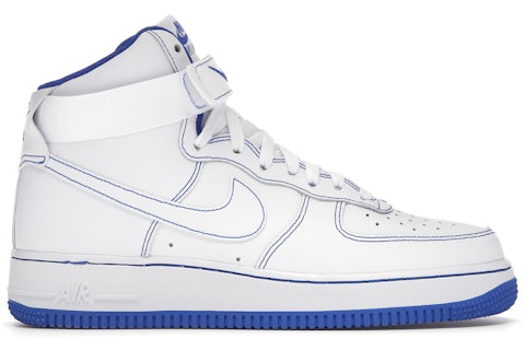 Nike Air Force High White Royal Blue Contrast Stitch Men's