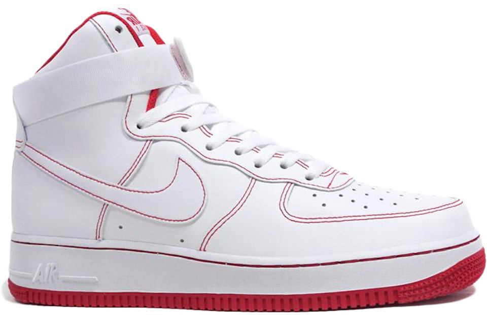 nike air force 1 high red and white