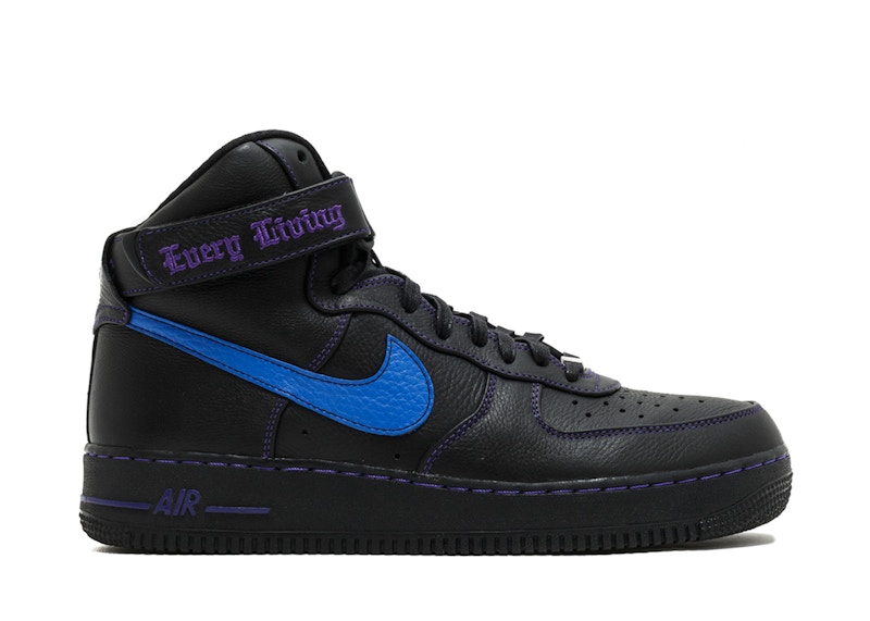 Blue black and white air force 1 high hot sale top