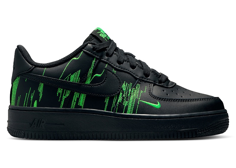 Pre-owned Nike Air Force 1 Lv8 4 Matrix Sneakers In Black/green Strike/vivid Purple