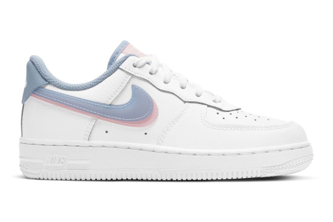 Pre-owned Nike Air Force 1 Lv8 Double Swoosh (ps) In White/arctic Punch/light Armory Blue