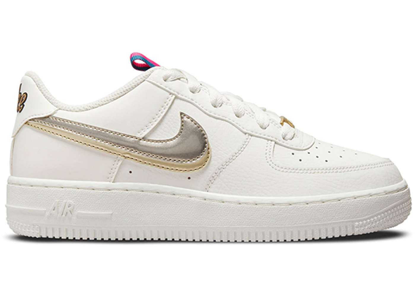 Nike Air Force 1 Lv8 Double Swoosh Silver Gold (Gs) Kids' - Dh9595-001 - Us