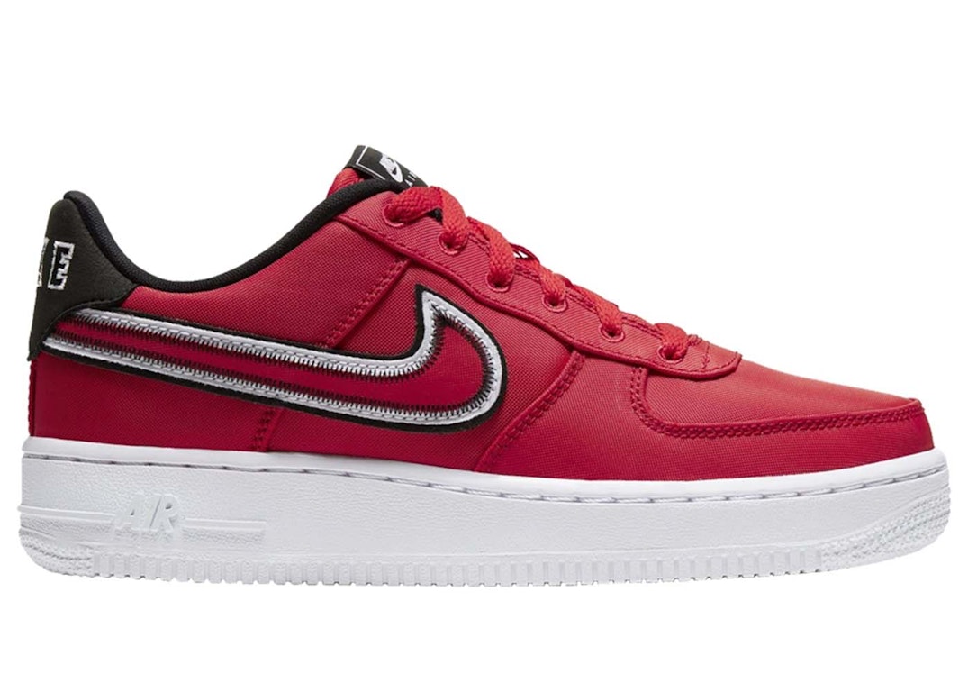 Pre-owned Nike Air Force 1 Low Lv8 University Red White (gs) In University Red/university Red/black
