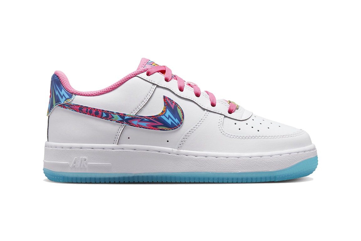 Pre-owned Nike Air Force 1 Low '07 All-star (2023) (gs) In White/multi-color/pink Glow