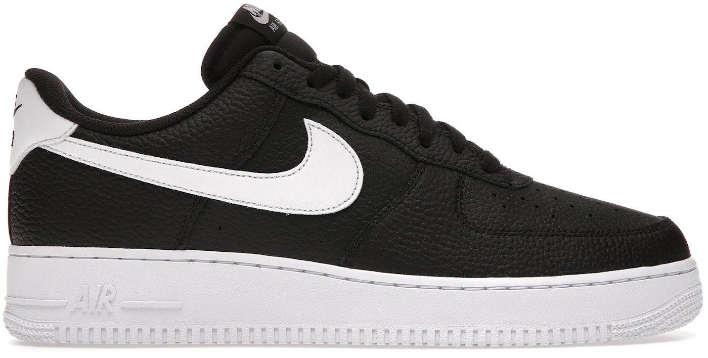 Nike Air Force 1 Low '07 Black White Pebbled Leather - Men's - GBNY