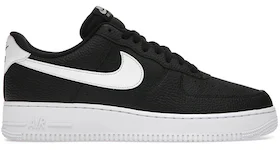 Nike Air Force 1 niedrig '07 schwarz weiß genarbtes Leder