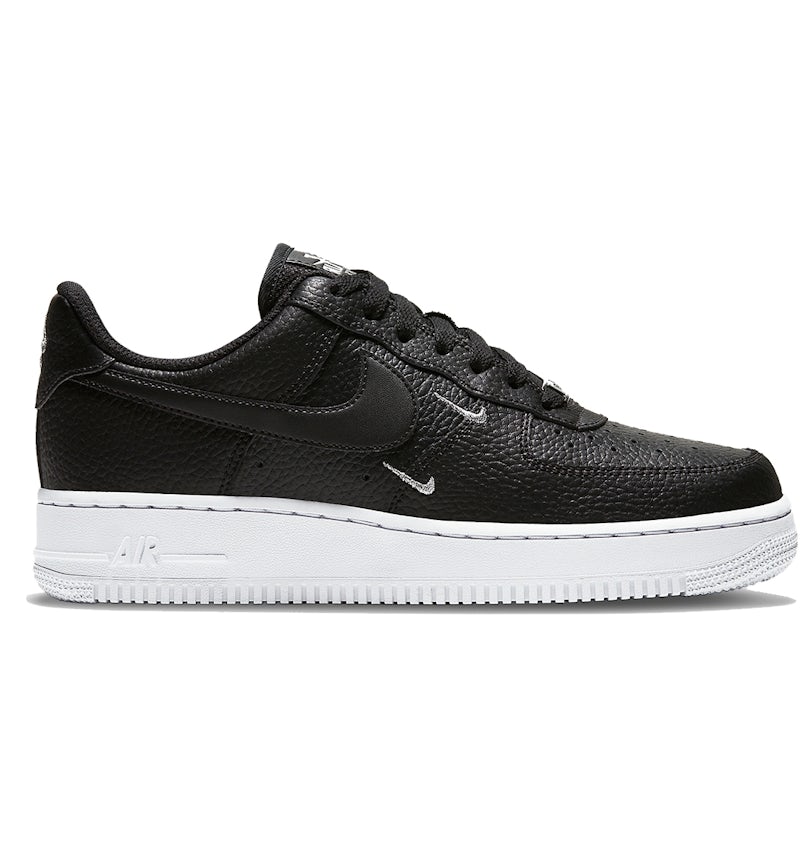 Nike Air Force Low '07 Essential Black White Silver Mini Swoosh