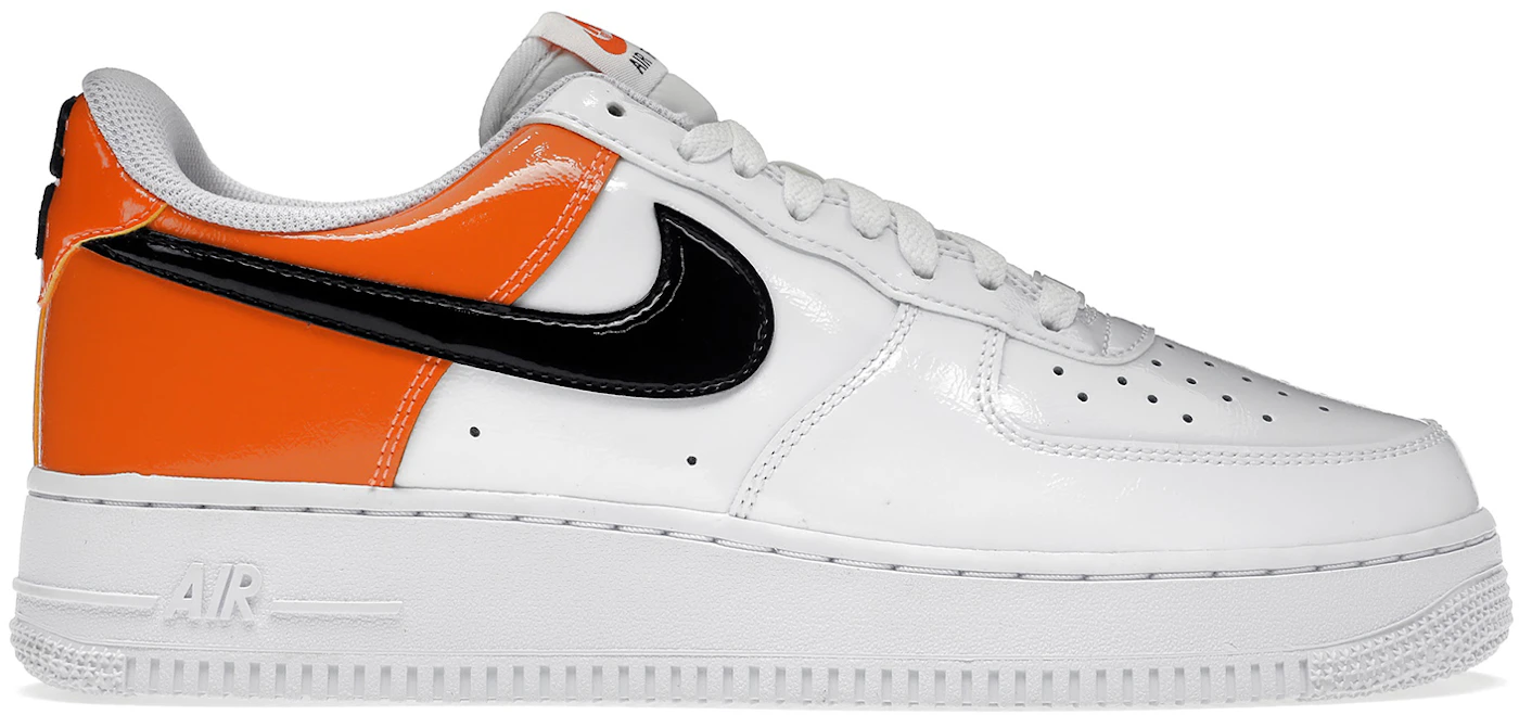 Nike Air Force 1 Low White Black Orange Patent DJ9942-103 