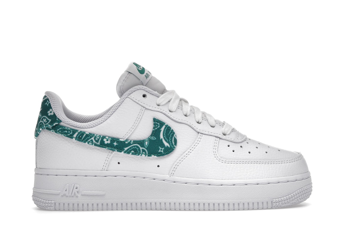 Pre-owned Nike Air Force 1 Low '07 Essential White Green Paisley (women's) In White/green-white