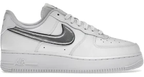 Nike Air Force 1 Low '07 Essential White Metallic Silver Black (Women's)