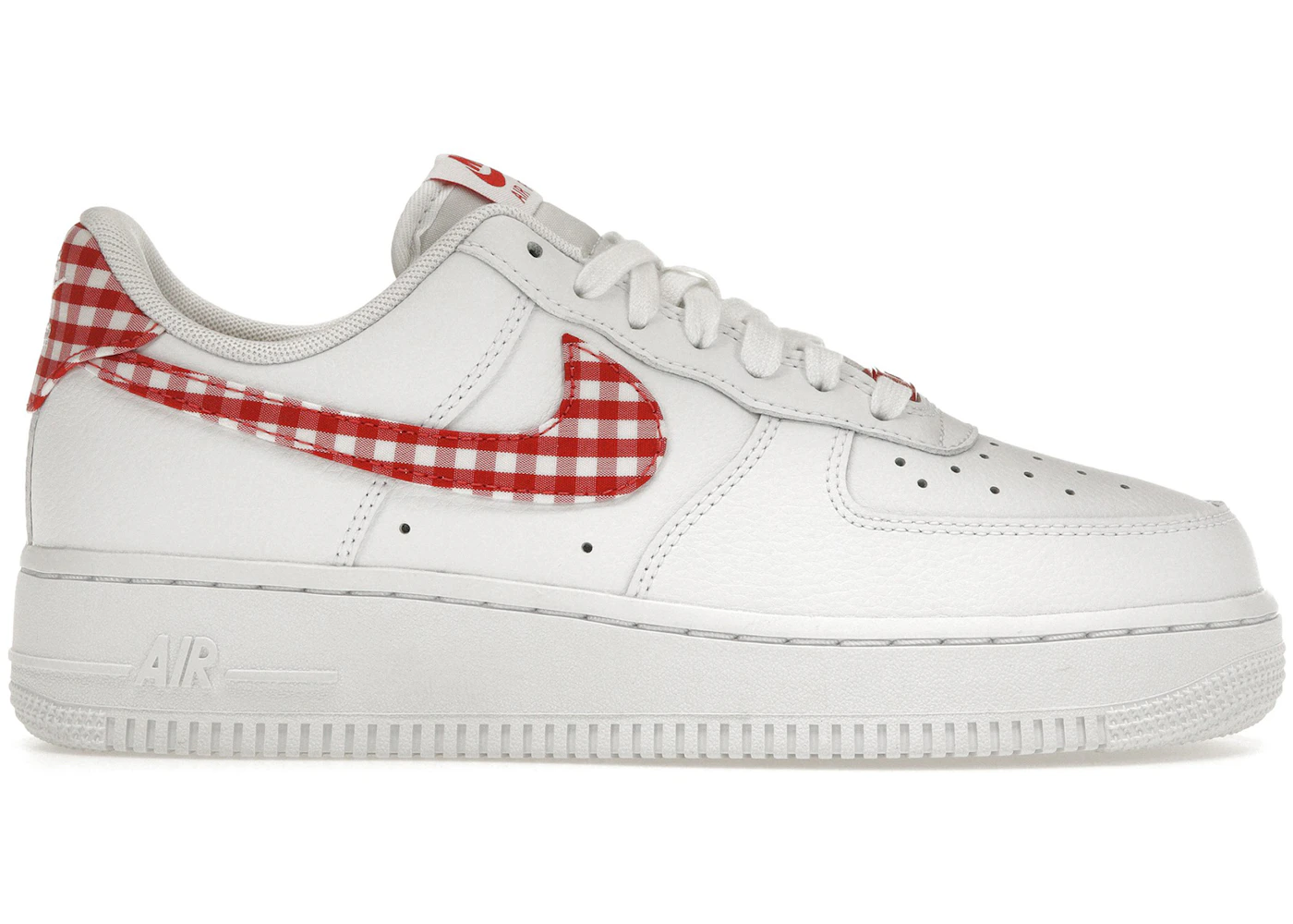 Nike Air Force 1 Low '07 Essential White Mystic Red Gingham (Women's) - DZ2784-101 - US