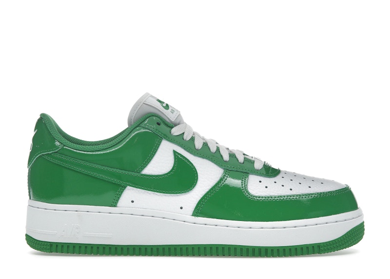 Pre-owned Nike Air Force 1 Low '07 Patent (women's) Sneakers In White/kelly Green