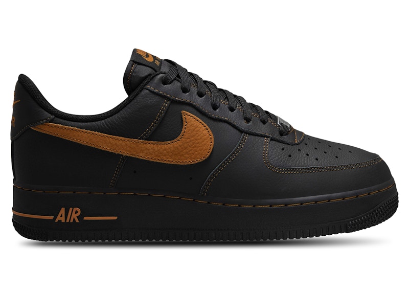 国内配送 NIKE AIR FORCE 1 '07 LV8 BLACK/DESERT OCHRE Nike Air Force 1 Low '07 LV8 Black Desert Ochre Men's