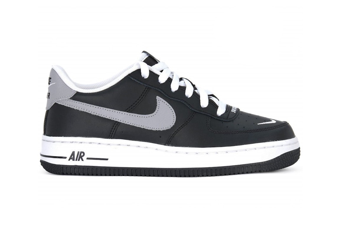 Pre-owned Nike Air Force 1 Low '07 Lv8 Black Wolf Grey (gs) In Black/wolf Grey/white