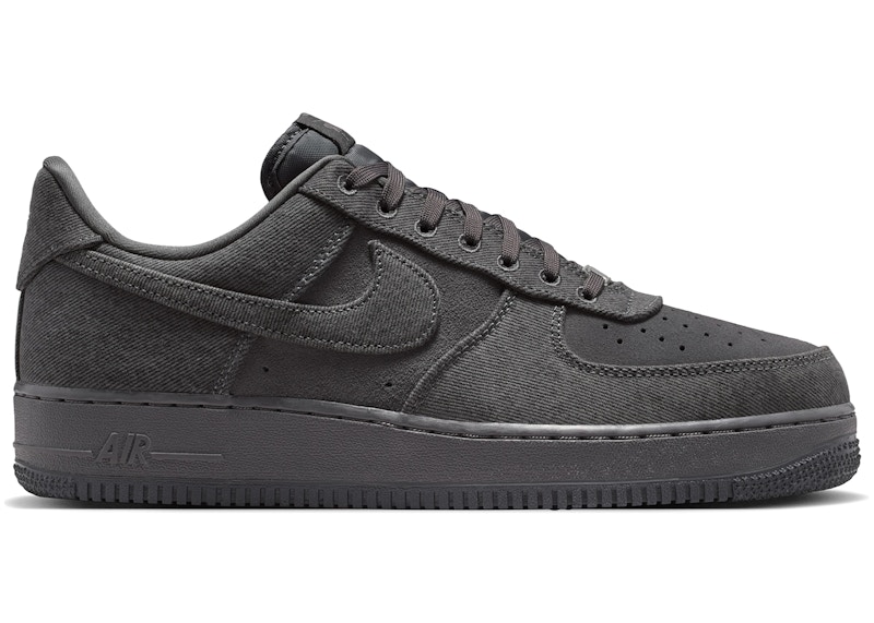 Men's Nike Air Force 1 Low '07 LV8 Denim Sneakers in Anthracite/Medium Ash/Metallic Silver