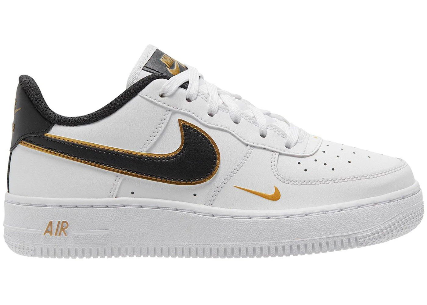Nike Air Force Low '07 LV8 Double Swoosh White Metallic Gold (GS