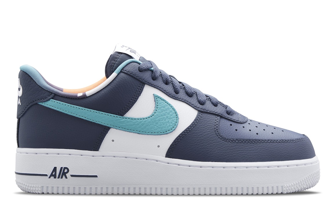 Pre-owned Nike Air Force 1 Low '07 Lv8 Emb Thunder Blue Washed Teal In Thunder Blue/washed Teal-kumquat-white