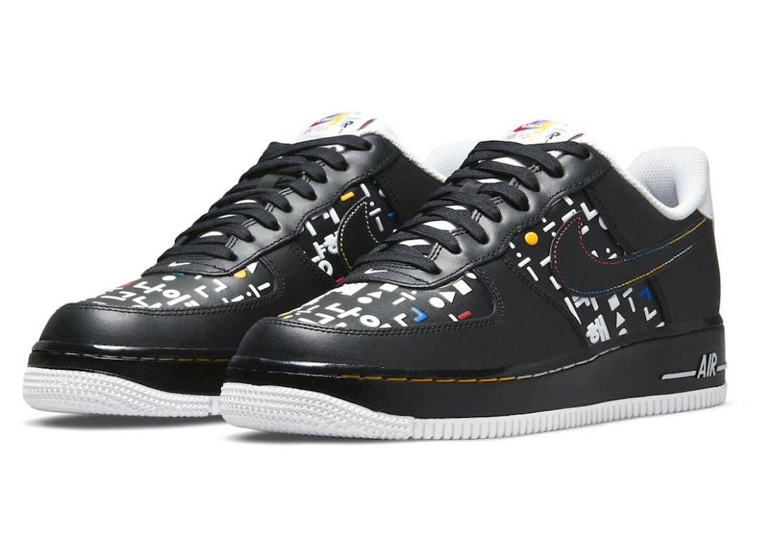 Pre-owned Nike Air Force 1 Low '07 Lv8 Hangul Day Black In Black/white-anthracite-pure Platinum