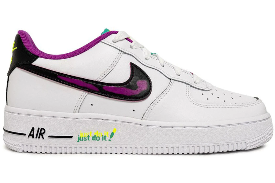 Nike Air Force 1 Low '07 LV8 Just Do It! White Vivid Purple (GS)