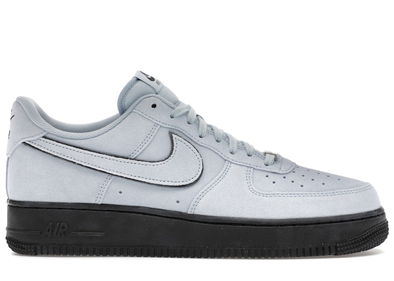 Pre-owned Nike Men's  Air Force 1 Low '07 Lv8 Suede Sneakers In Light Armory Blue/black In Multi
