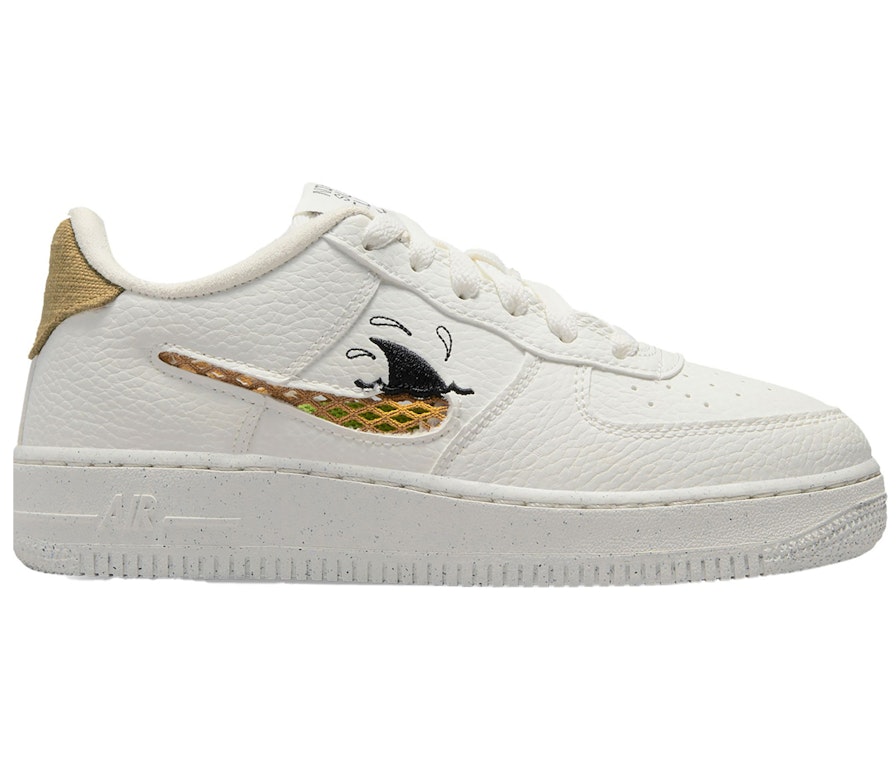 Pre-owned Nike Air Force 1 Low '07 Lv8 Next Nature Sun Club Wheat Grass (gs) In Sail/black/wheat Grass