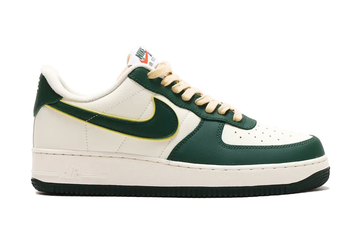 Pre-owned Nike Air Force 1 Low 07 Lv8 Noble Green Sail In Sail/noble Green-opti Yellow-picante Red