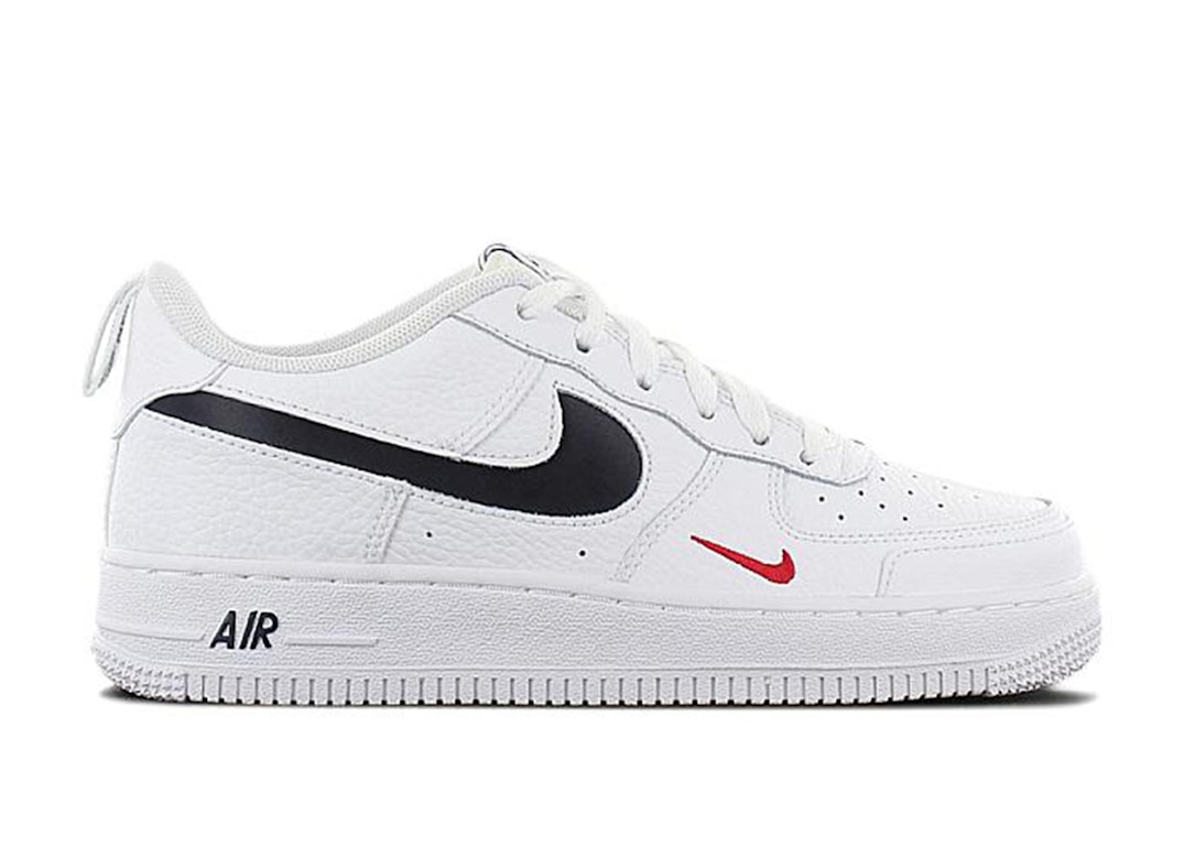 Pre-owned Nike Air Force 1 Low '07 Lv8 Patriots (gs) In White/university Red/pure Platinum