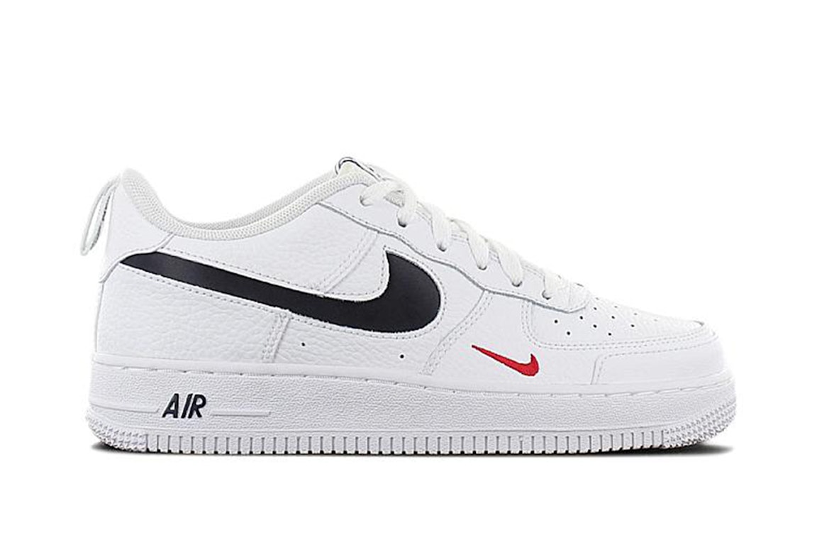 Pre-owned Nike Air Force 1 Low '07 Lv8 Patriots (gs) In White/university Red/pure Platinum