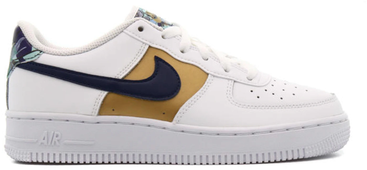 NIKE AIR FORCE 1 '07 LV8 (GS) DOUBLE SWOOSH- WHITE/ICE BLUE-LIGHT