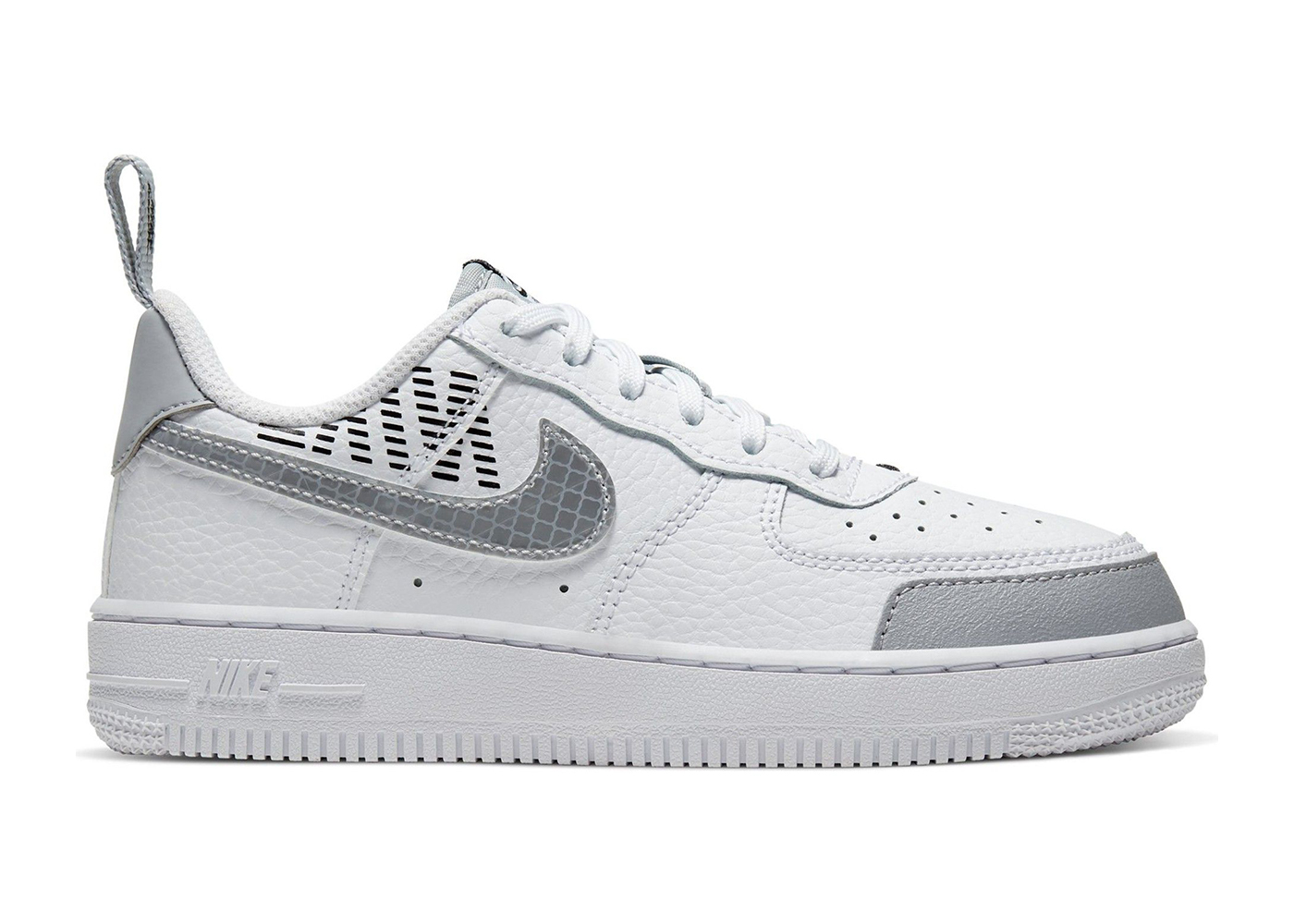 Nike Air Force 1 Low 07 LV8 White Wolf Grey Black (PS) Kids 