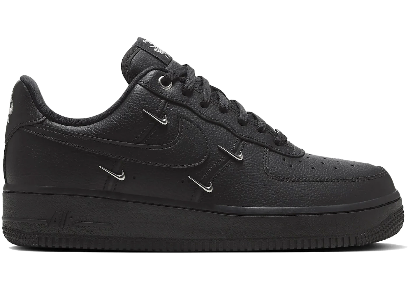 Nike Air Force 1 Low '07 LX Black Silver Mini Swoosh (Women's) - HQ1180-001 - US